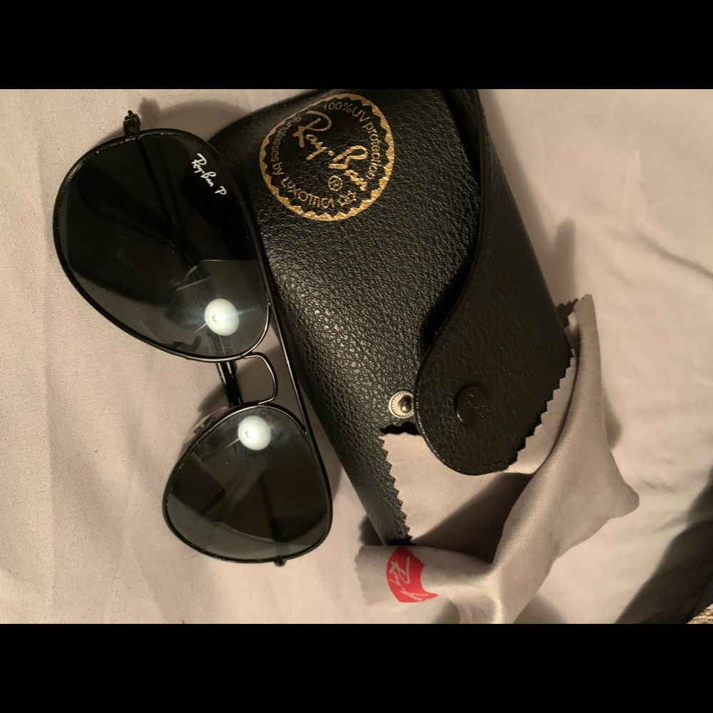 Ray Ban Polarized Aviator Classic Black/Green